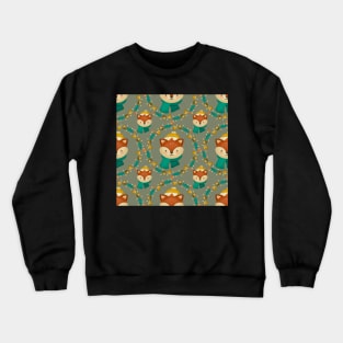 Merry Foxmas Wreath Pattern Crewneck Sweatshirt